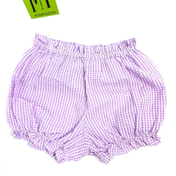 Baby Girls Lavender Gingham Bloomers Shorts Size 6–9 Months - Picture 2 of 8